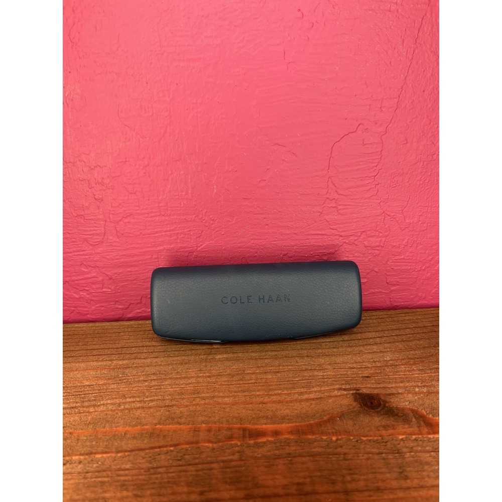 Cole Haan Sunglass Case - Eyeglass Hard Shell Holder - 6.25in - Navy Blue